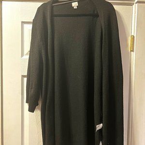 a-new-day Women's Open Front Black Cardigan - XXL